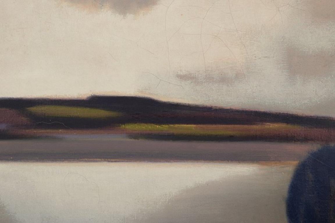 Modern Knud Horup (1926-1973), Danish artist. Oil on canvas. Landscape. Mid-20th C. For Sale