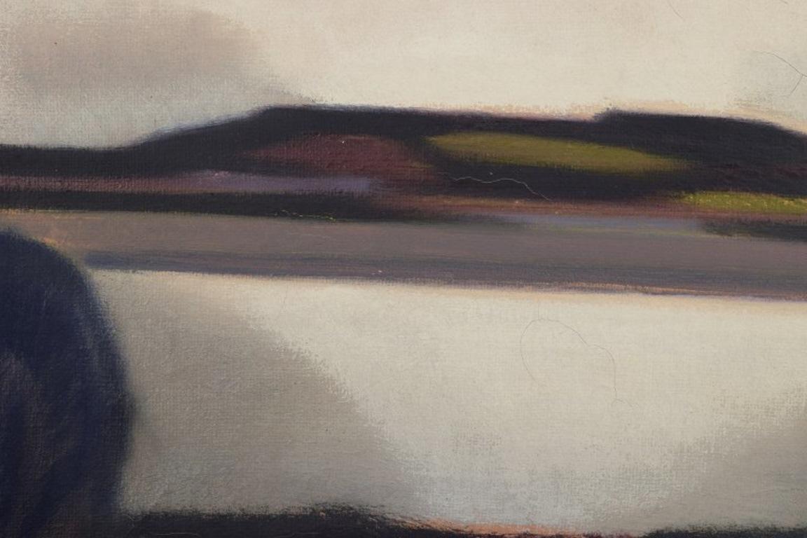 Knud Horup (1926-1973), Danish artist. Oil on canvas. Landscape. Mid-20th C. In Excellent Condition For Sale In Copenhagen, DK