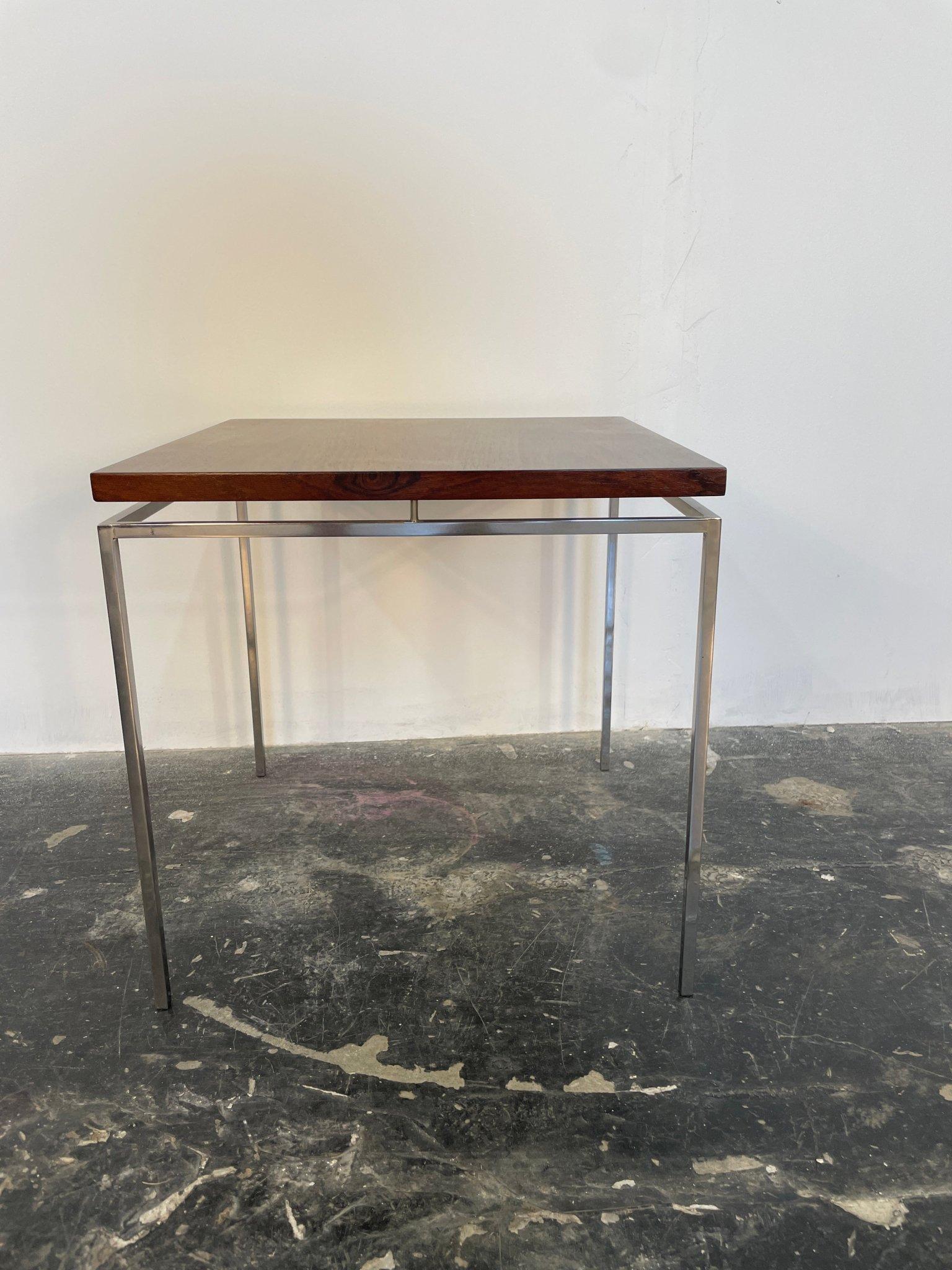 Steel Knud Joos Rosewood Side Table For Sale