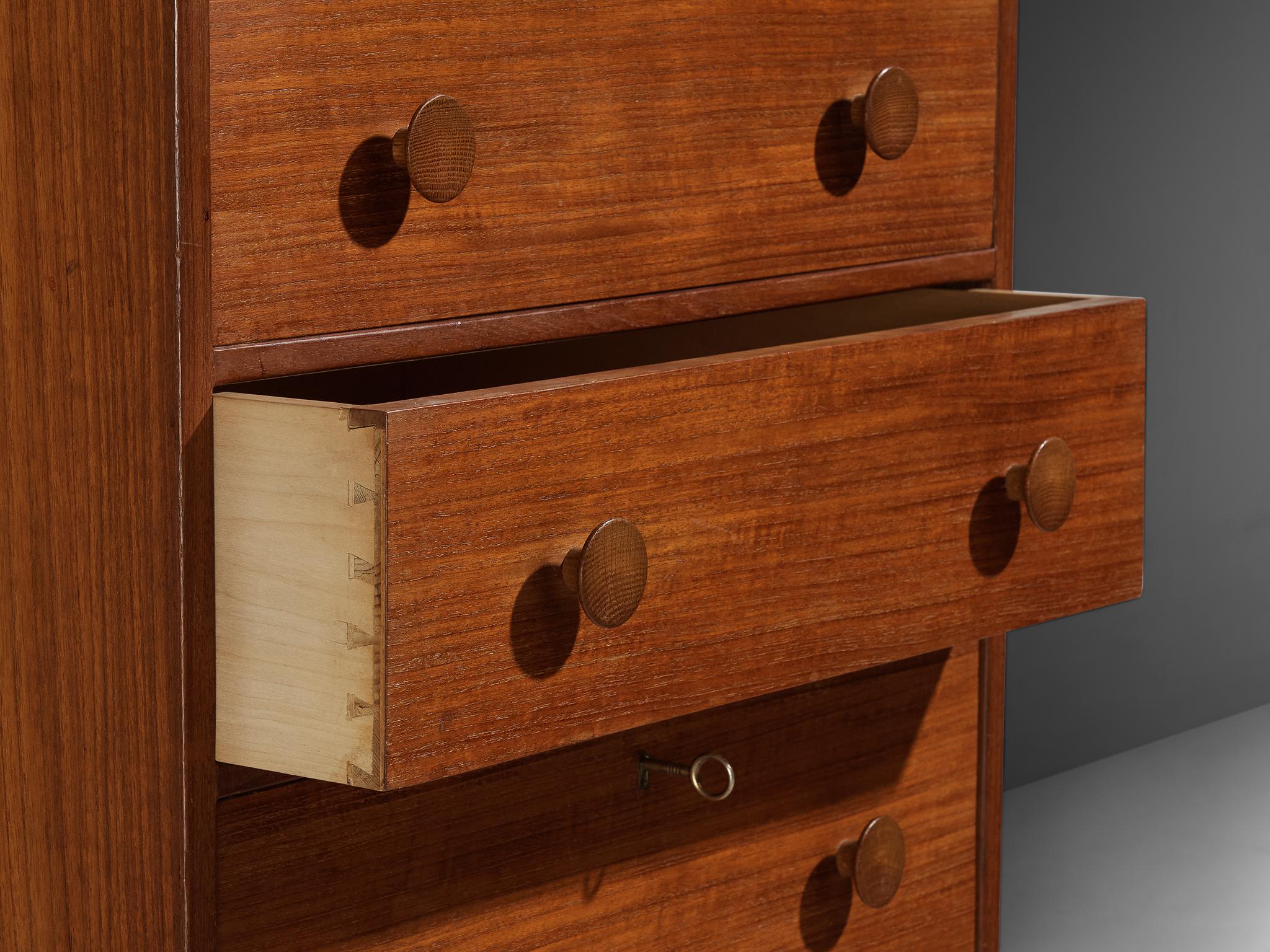 Knud Juul-Hansen Chest of Drawers with Integrated Vanity in Teak For Sale 4