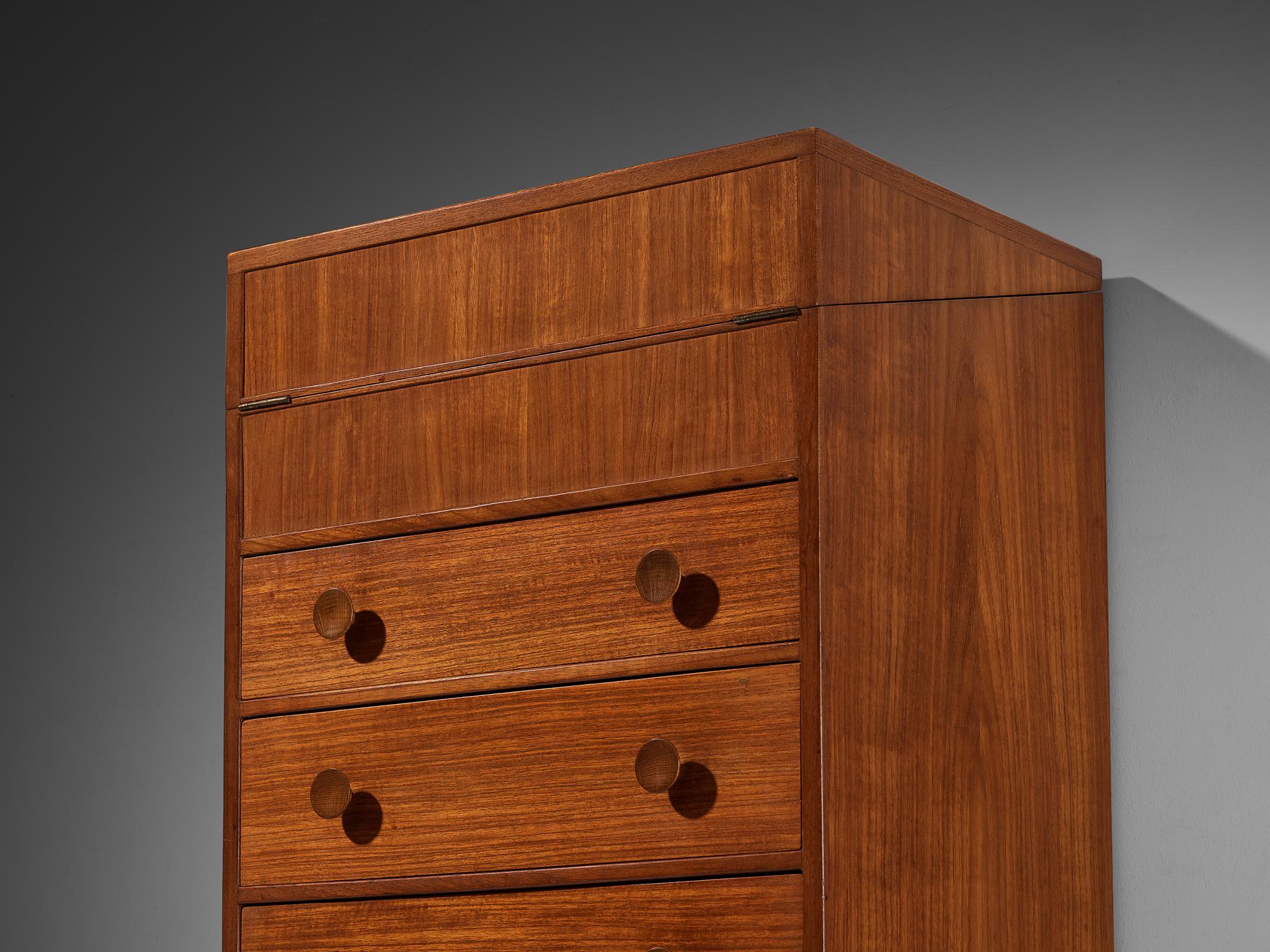 Knud Juul-Hansen Chest of Drawers with Integrated Vanity in Teak For Sale 1