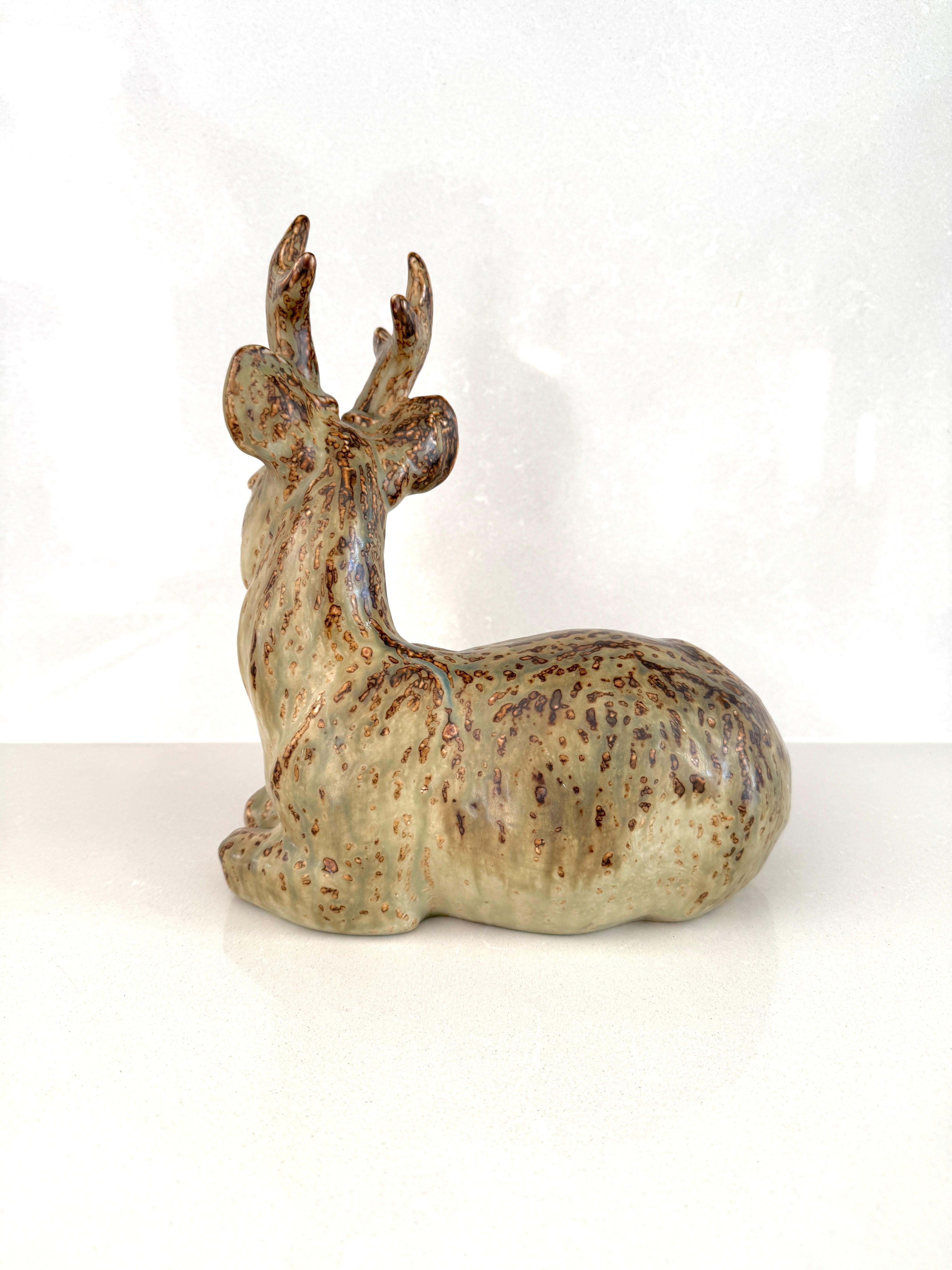 Knud Kjhn, Hirsch, prod. Royal Copenhagen, 1940er Jahre im Zustand „Hervorragend“ im Angebot in Rivoli, IT