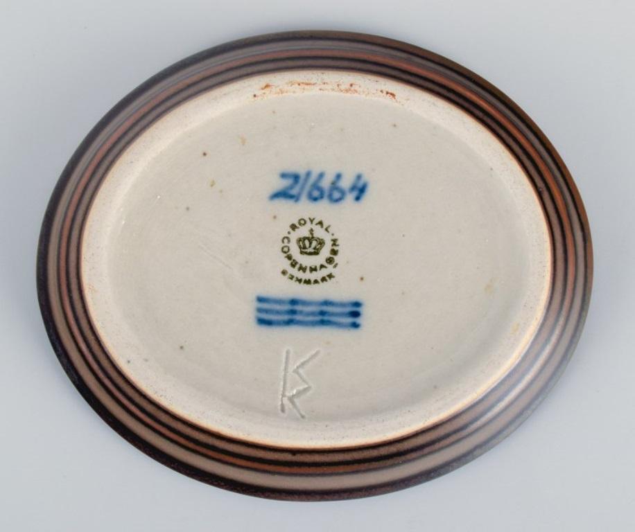 Danish Knud Kyhn '1880-1969' for Royal Copehagen, Small Ceramic Dish with Deer For Sale