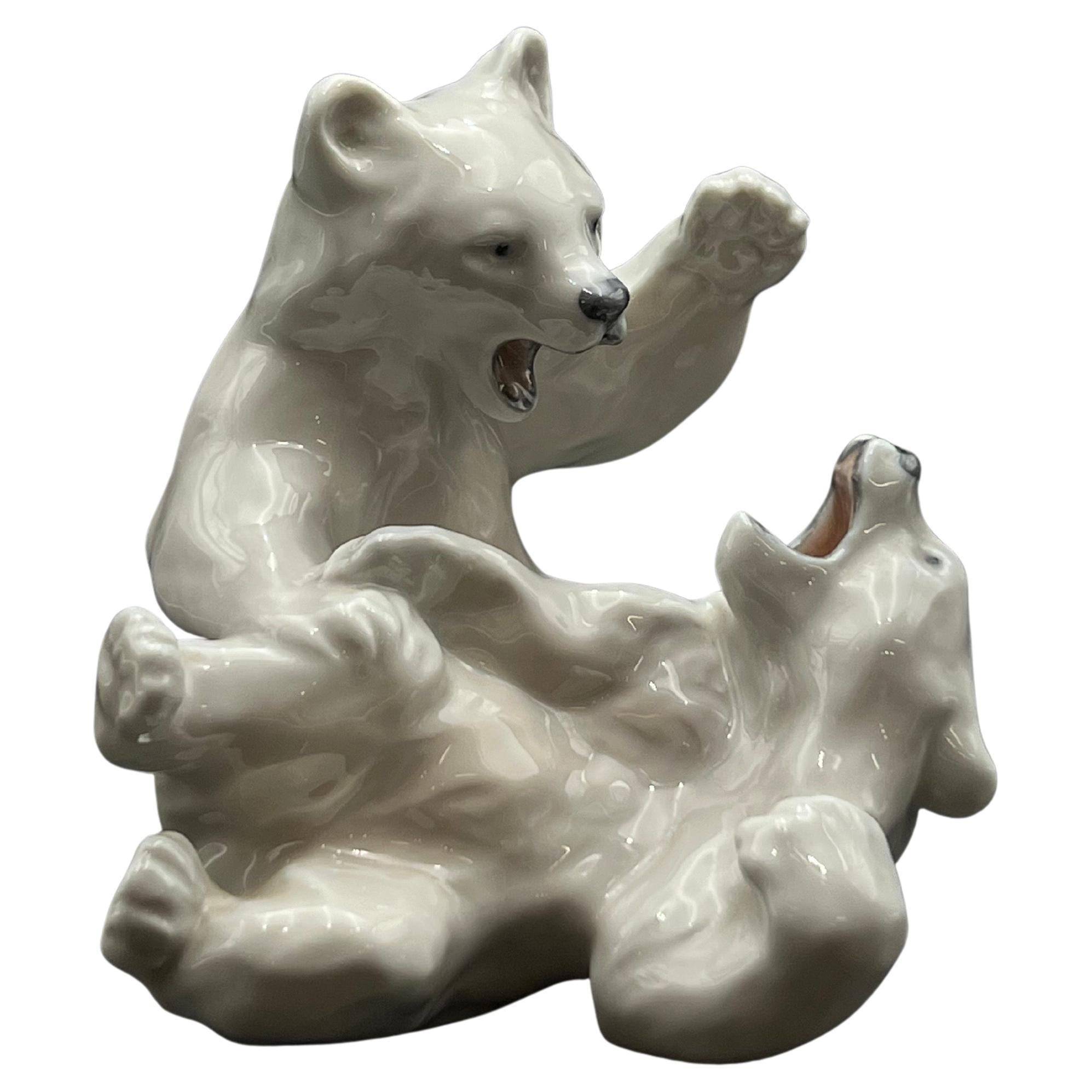 KNUD KYHN (1880-1969) for Royal Copenhagen "Polar Bear Cubs" Figurine No.2107