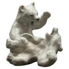KNUD KYHN (1880-1969) for Royal Copenhagen "Polar Bear Cubs" Figurine No.2107
