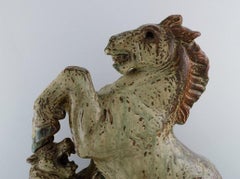 Knud Kyhn, Royal Copenhagen, Large and Rare Sculpture, Horse and Bear