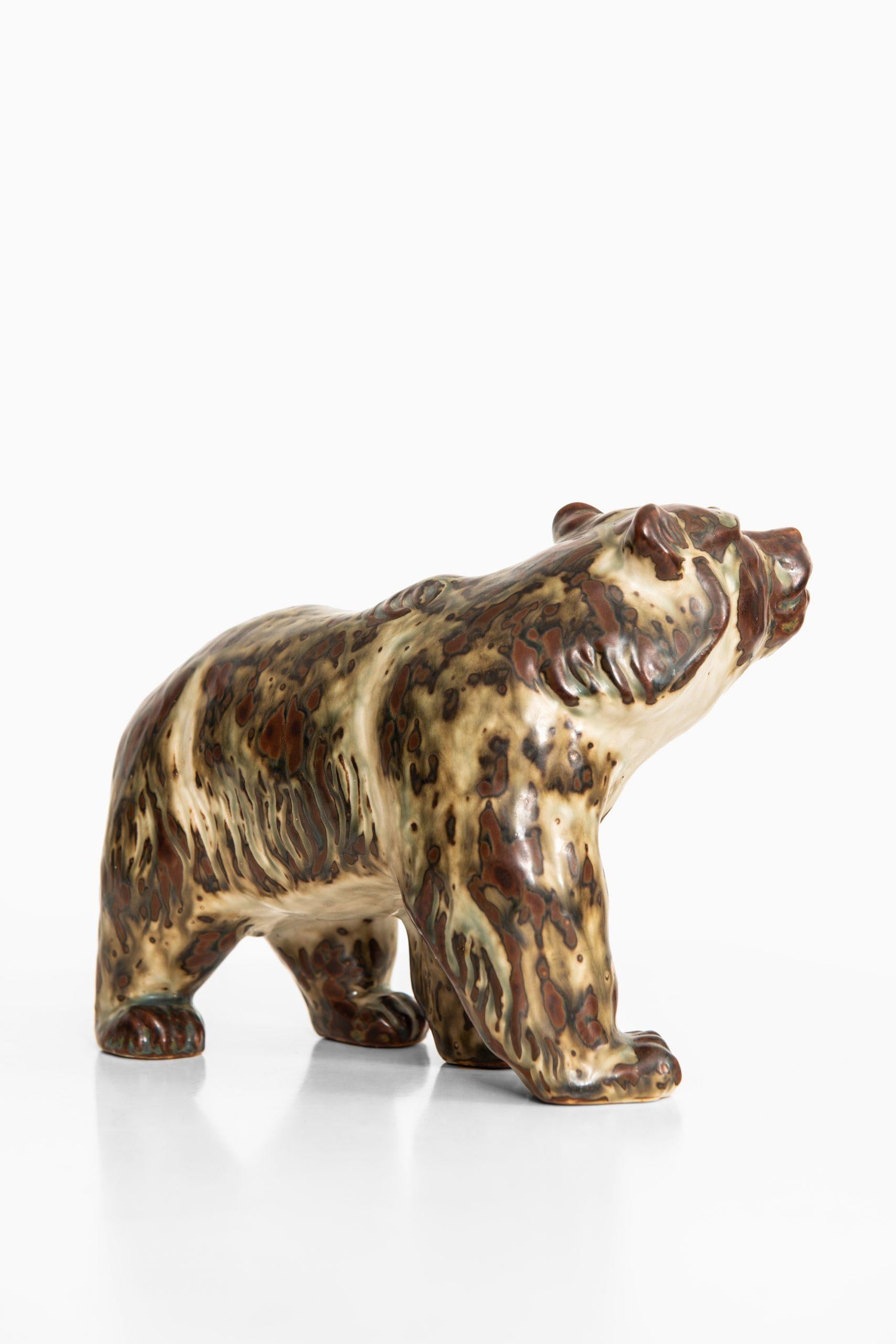 Danish Knud Kyhn Ceramic Bear Nr 20155 Produced by Royal Copenhagen in Denmark For Sale