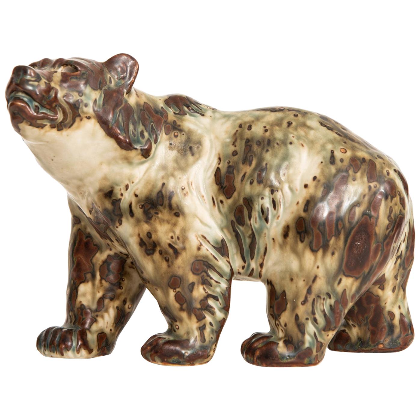 Knud Kyhn Ceramic Bear Nr 20155 Produced by Royal Copenhagen in Denmark