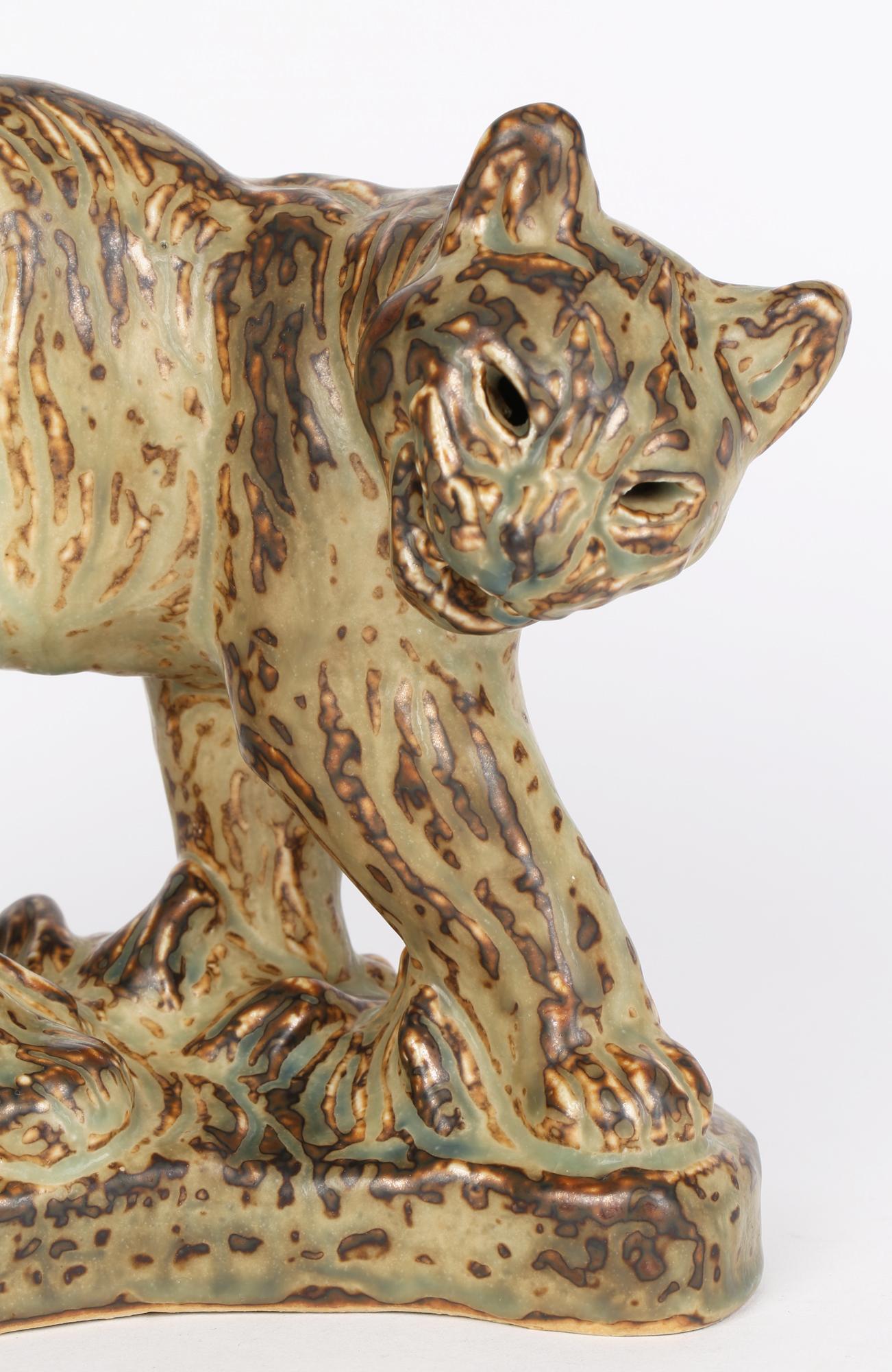 Knud Kyhn Danish Royal Copenhagen Porcelain Puma Sculptural Figure For Sale 6