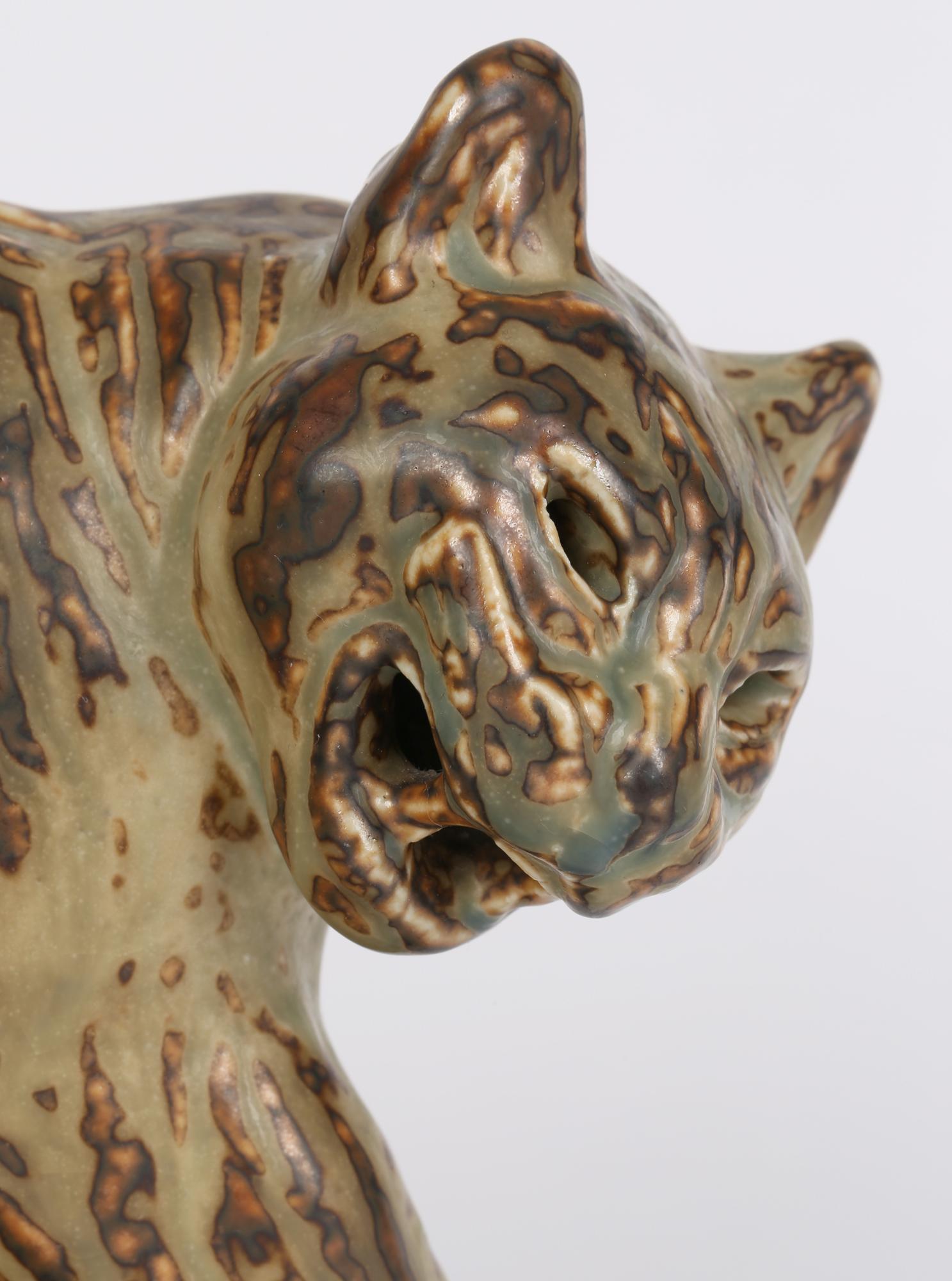Knud Kyhn Danish Royal Copenhagen Porcelain Puma Sculptural Figure For Sale 7