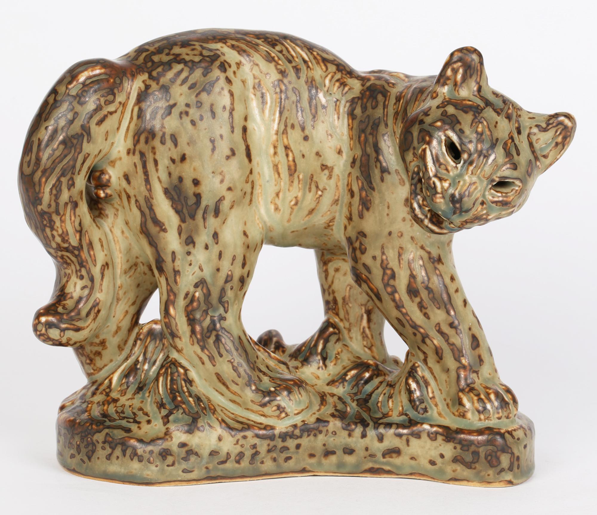 Knud Kyhn Danish Royal Copenhagen Porcelain Puma Sculptural Figure For Sale 14
