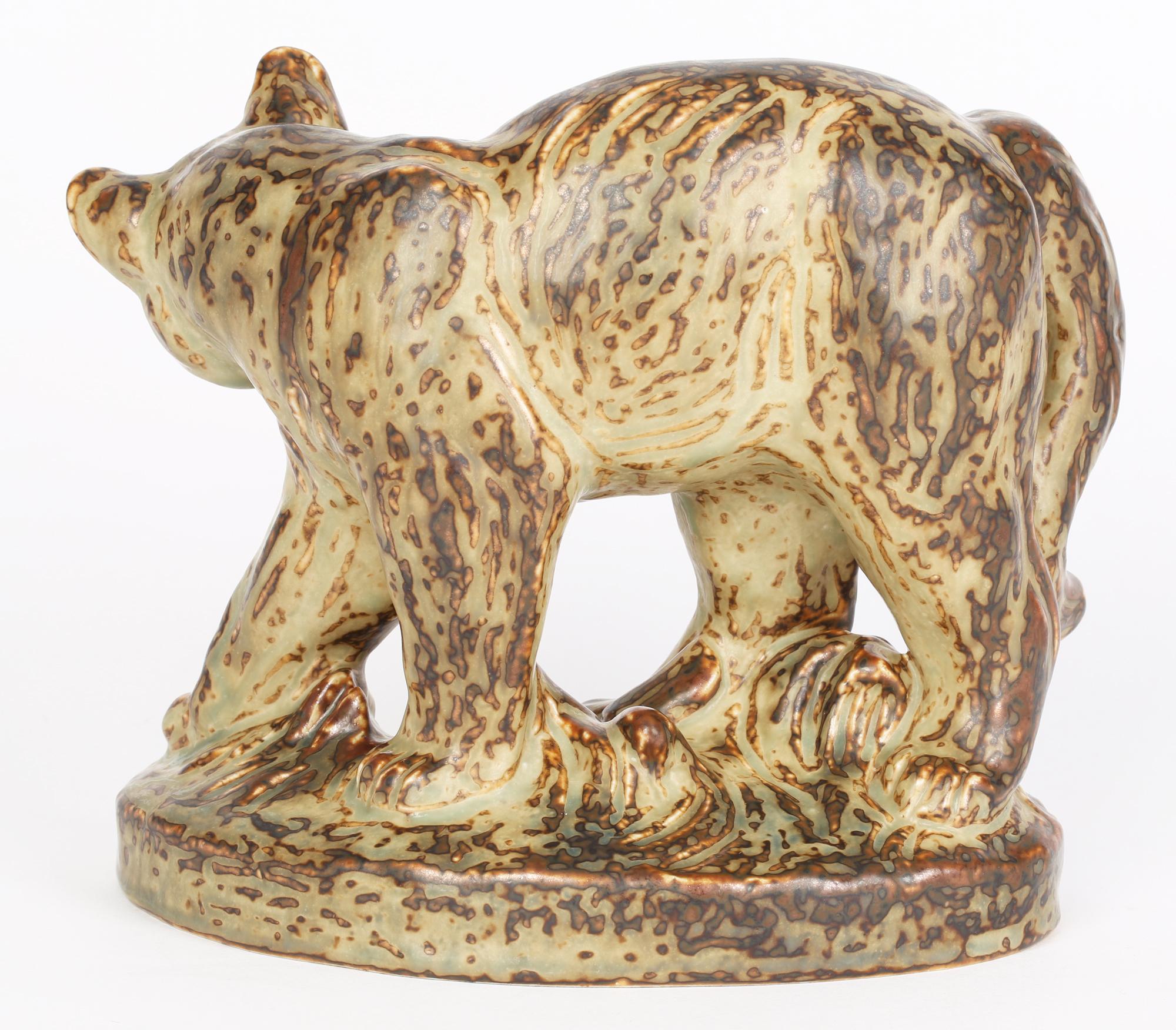 Knud Kyhn Danish Royal Copenhagen Porcelain Puma Sculptural Figure For Sale 1