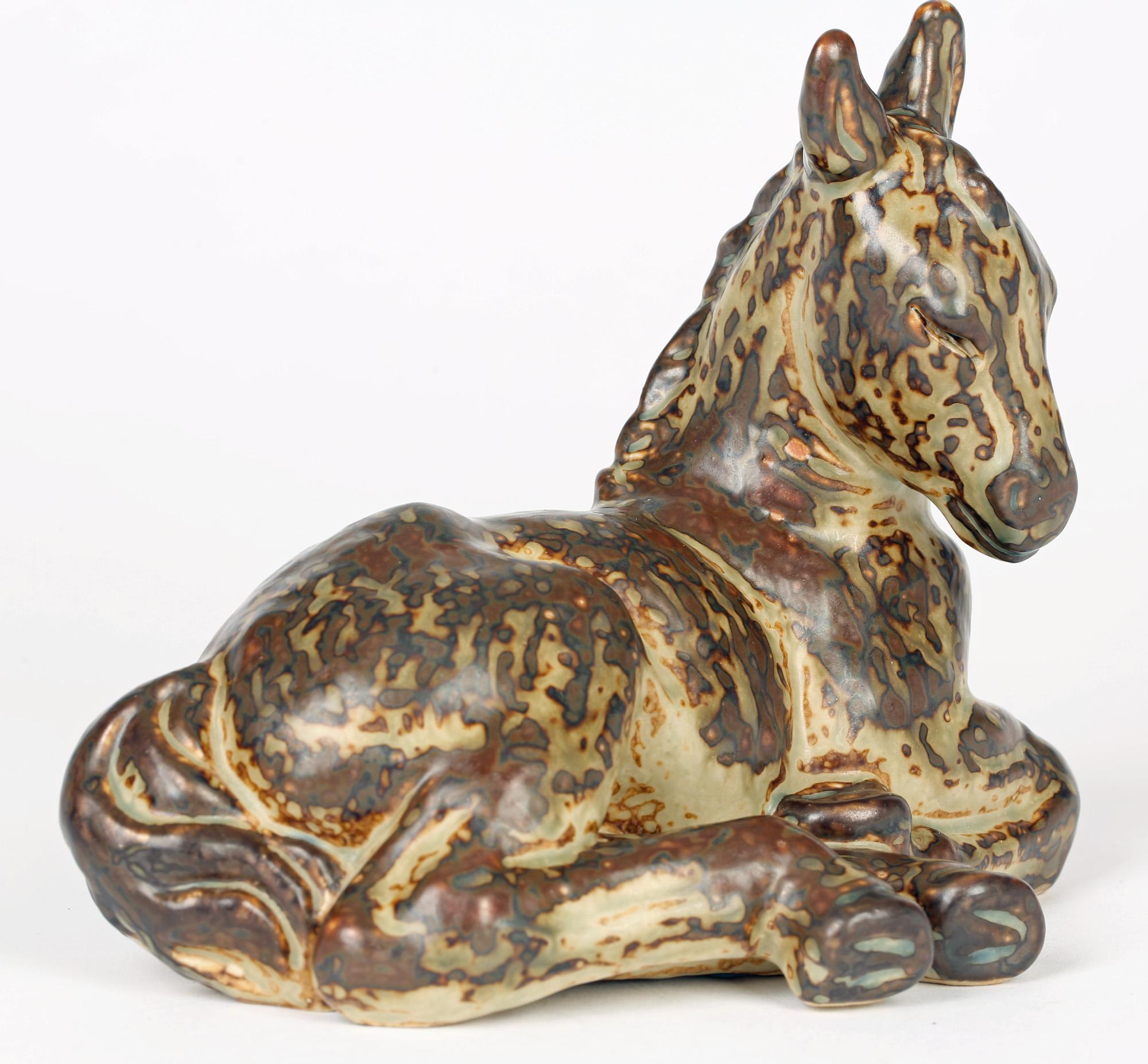 Knud Kyhn Danish Royal Copenhagen Stoneware Resting Foal Figure 2