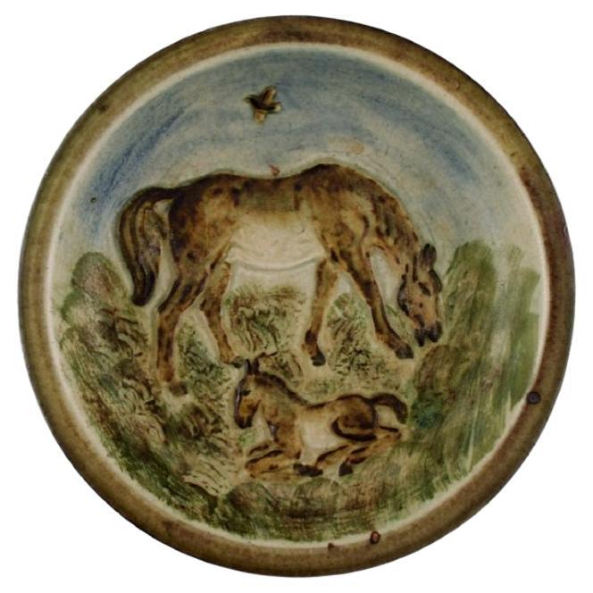 Knud Kyhn for Royal Copenhagen, Bowl / dish in ceramics, Mare and foal For Sale