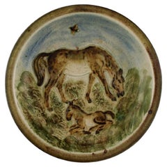 Knud Kyhn for Royal Copenhagen, Bowl / dish in ceramics, Mare and foal