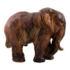 Knud Kyhn for Royal Copenhagen, Large Elephant in Glazed Stoneware