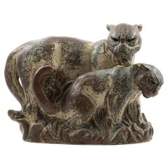 Knud Kyhn para Royal Copenhagen, Pantera con cachorro