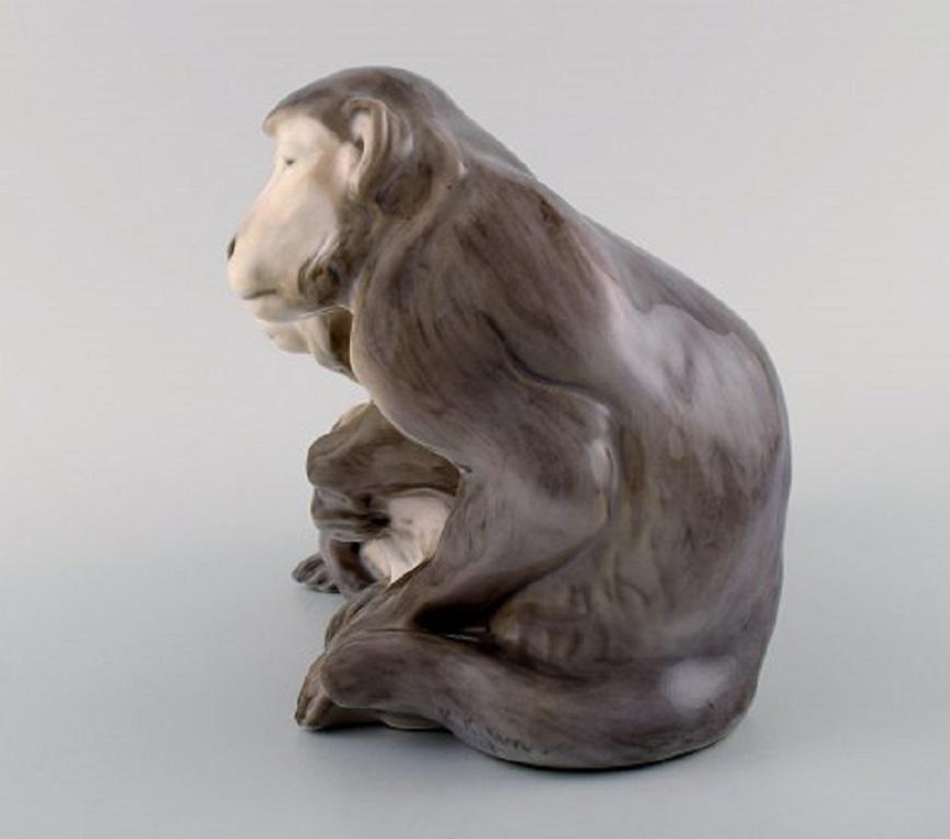 Knud Kyhn for Royal Copenhagen, Rare Porcelain Figure, Three Monkeys 1