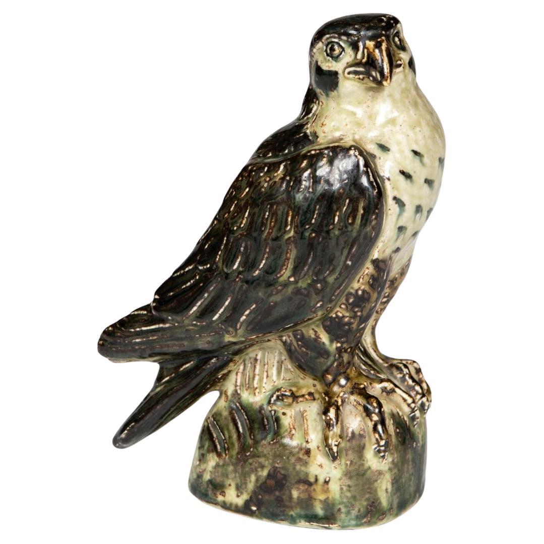 Knud Kyhn for Royal Copenhagen Stoneware Peregrine Falcon with Sung Glaze
