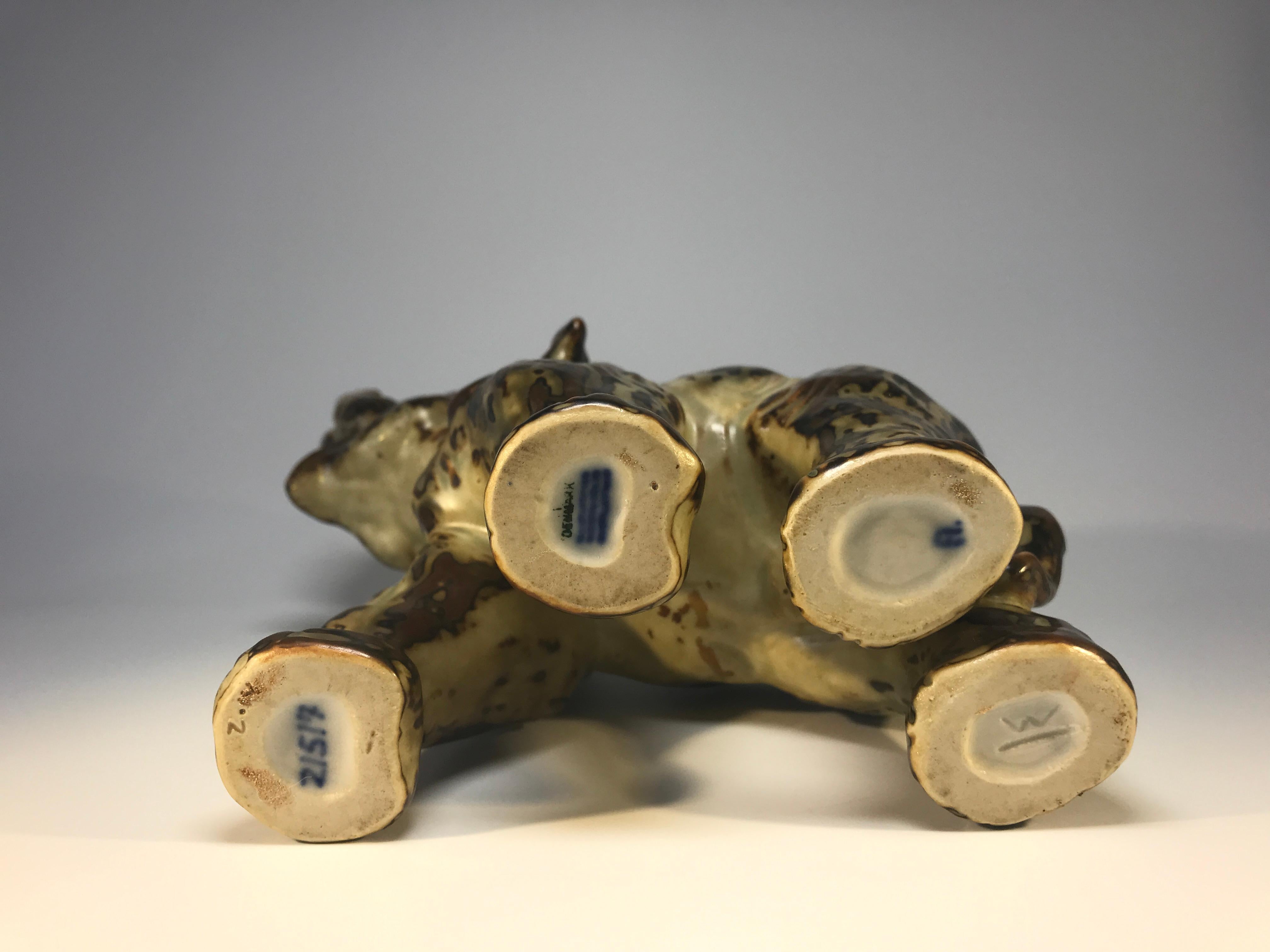 Knud Kyhn for Royal Copenhagen Sung Glaze Stoneware Trumpeting Elephant #21517 1