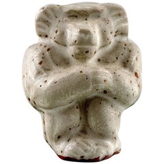 Knud Kyhn for Royal Copenhagen, Unique Stoneware Figure, Monkey