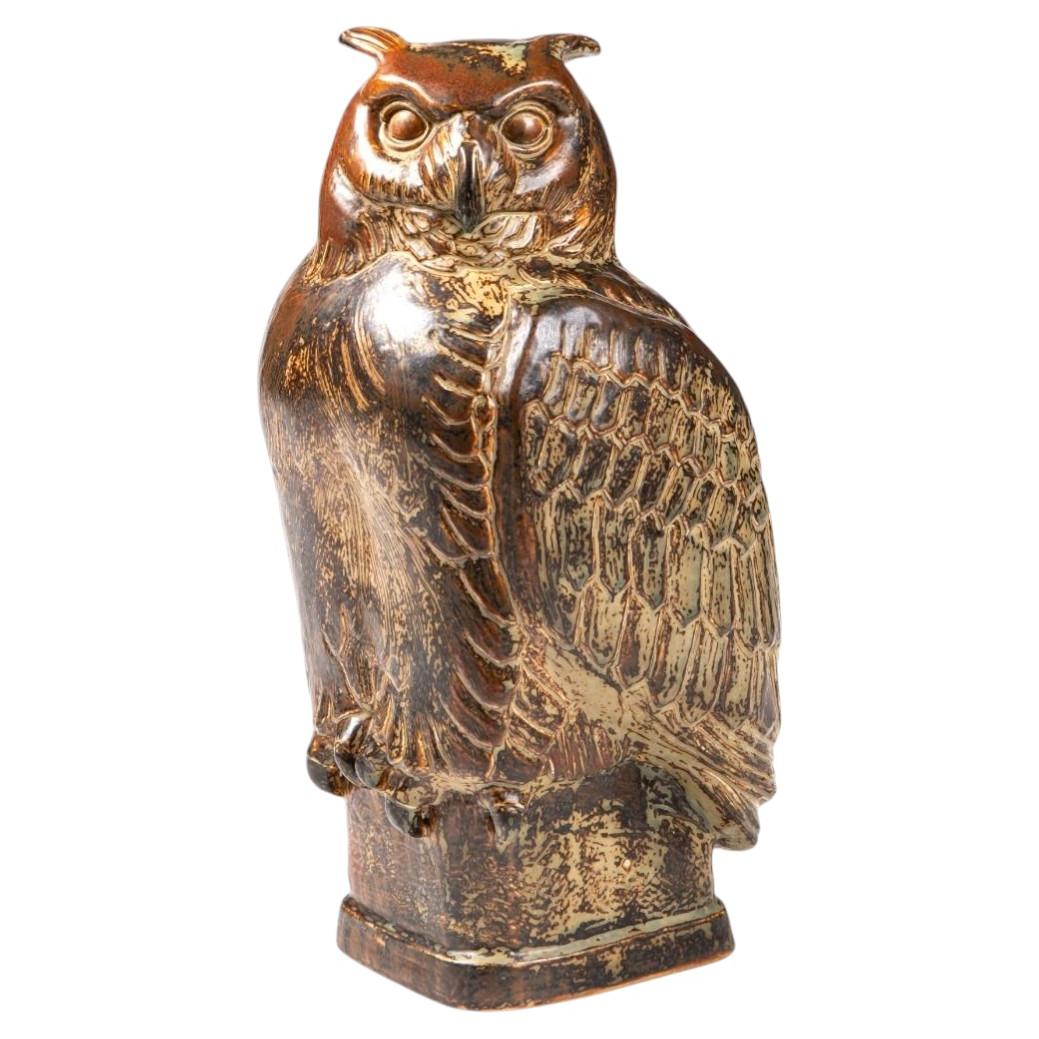 Knud Kyhn - Monumental One-of-a-Kind Stoneware Owl for Royal Copenhagen