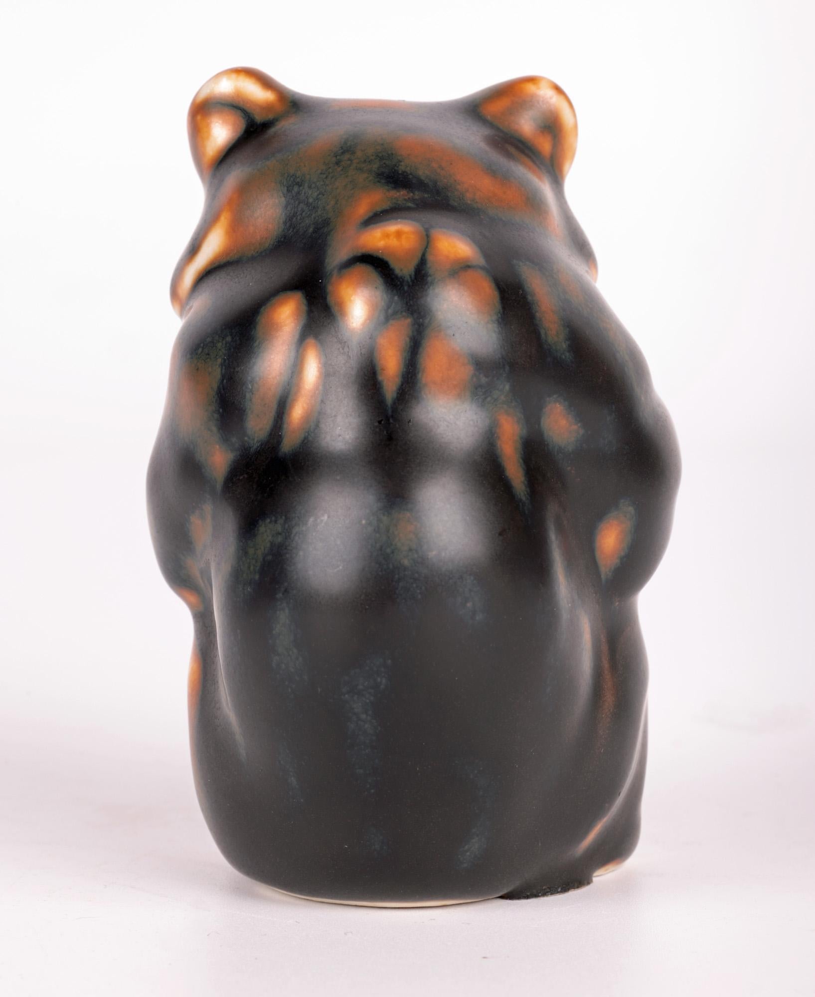 Mid-20th Century Knud Kyhn Royal Copenhagen Porcelain Seated Bear Figure  For Sale