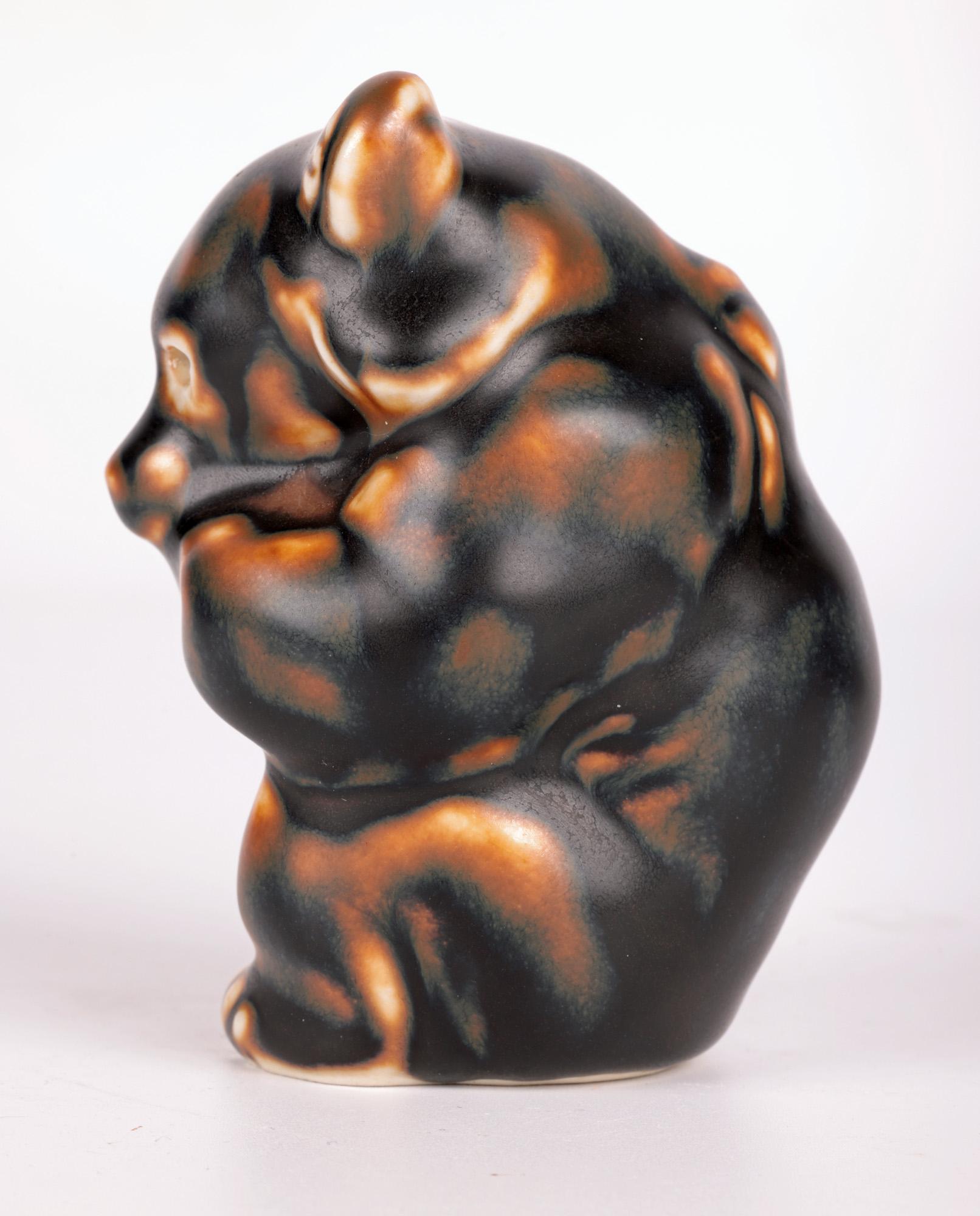 Knud Kyhn Royal Copenhagen Porcelain Seated Bear Figure  For Sale 2