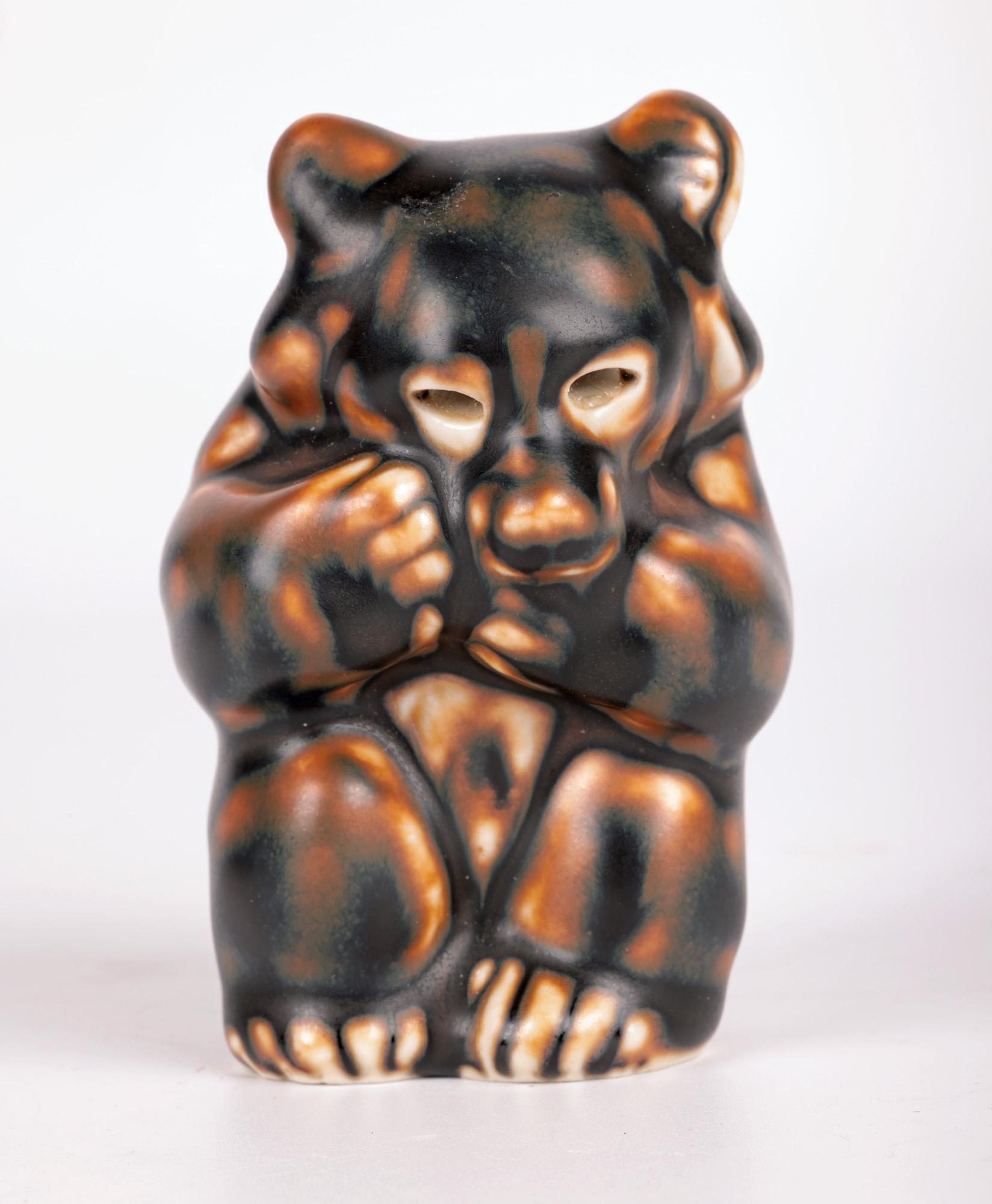 Knud Kyhn Royal Copenhagen Porcelain Seated Bear Figure  For Sale 6