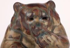 Knud Kyhn Royal Copenhagen Porcelain Seated Sung Glazed Bear