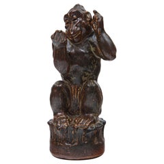 Knud Kyhn for Royal Copenhagen Ceramic Monkey Sculpture