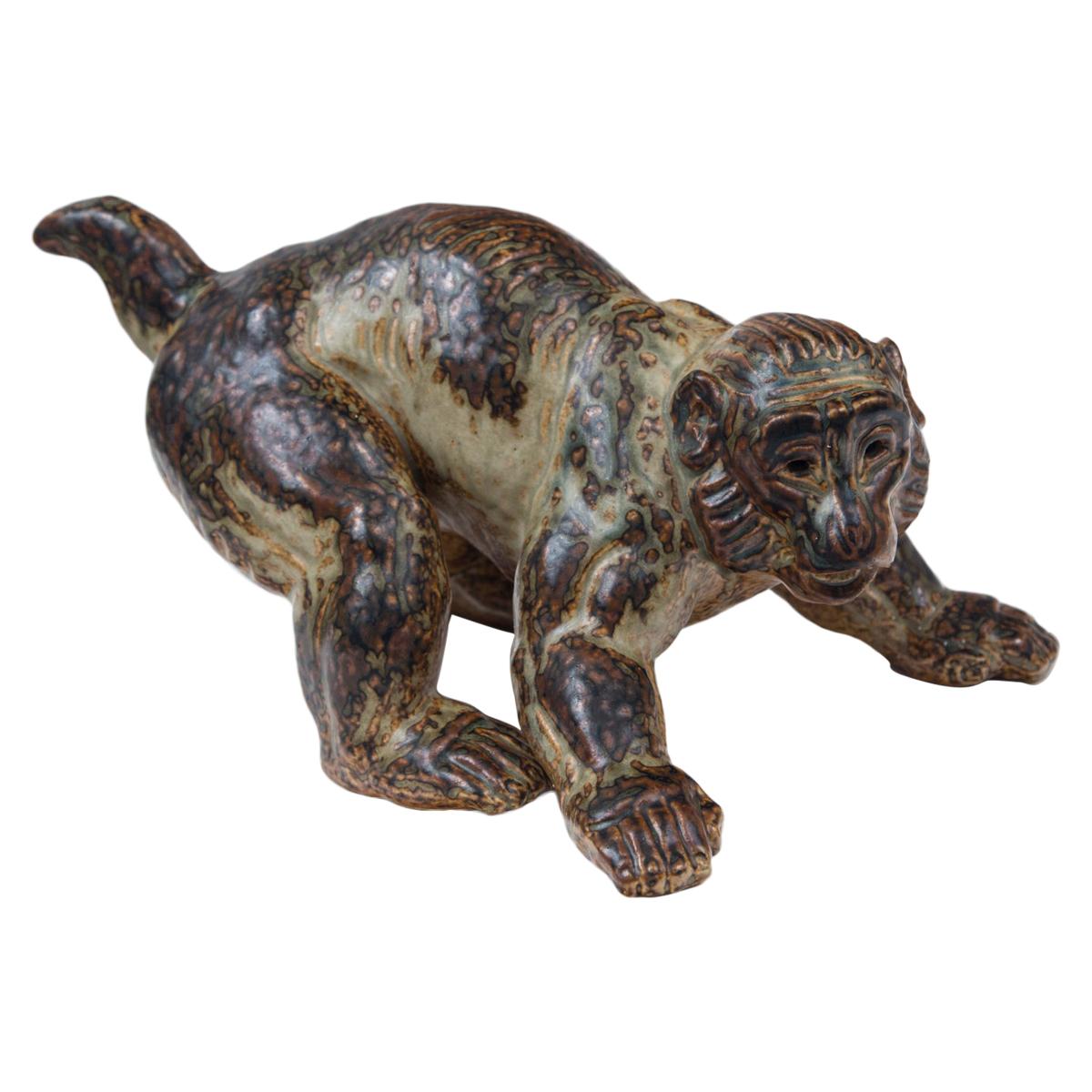 Knud Kyhn for Royal Copenhagen Ceramic Monkey Sculpture