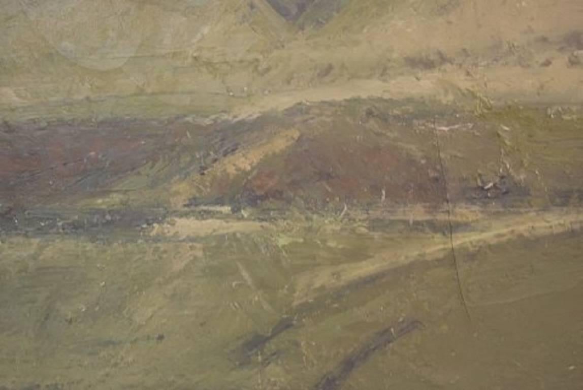 Paesaggio modernista di Knud Nedergaard, Olio su tela, anni '70 In condizioni buone in vendita a Copenhagen, DK