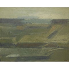 Knud Nedergaard Modernist Landscape, Oil on Canvas, 1970s