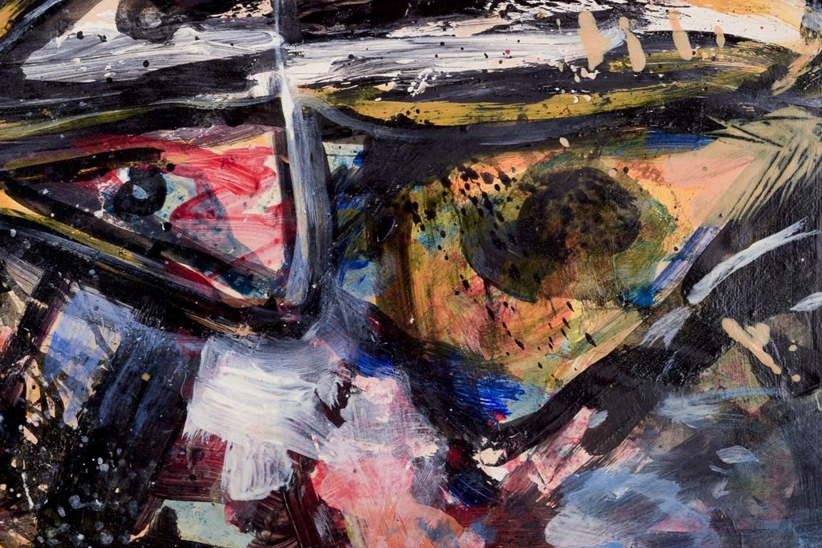Knud Nielsen, dänischer Maler. Öl auf Karton. Abstrakte Zusammensetzung. Ca. 1960 (Dänisch) im Angebot