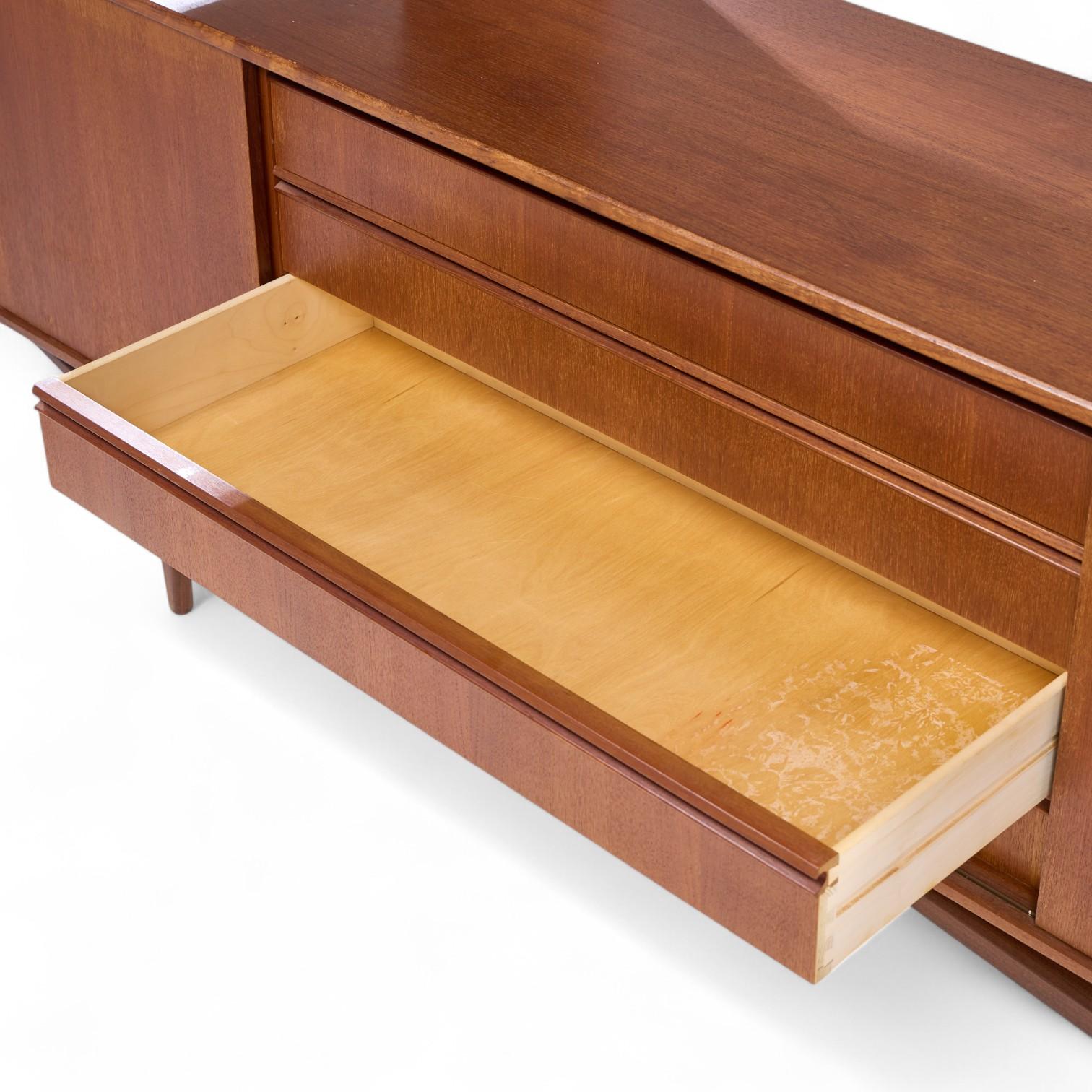 Knud Nielsen Mid Century Danish Teak Credenza and Hutch For Sale 7