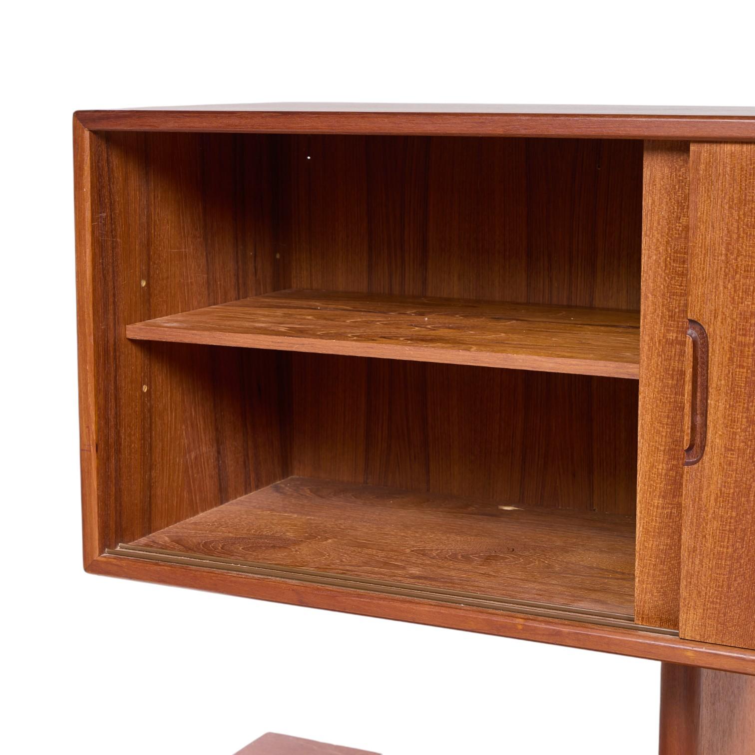 Knud Nielsen Mid Century Danish Teak Credenza and Hutch For Sale 3
