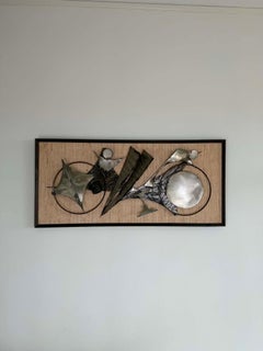 Knud Rasmussen Metal Wall Sculpture, Denmark, 1970s