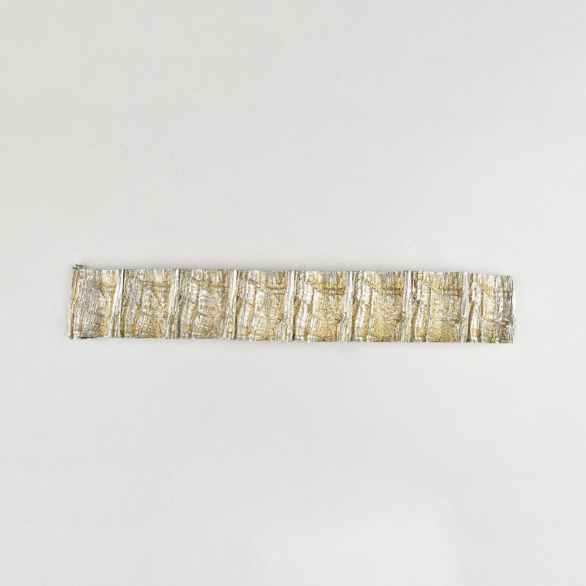 Knud V. Andersen for Anton Michelsen Sterling “Tree Bark” Bracelet, 1960s For Sale 2