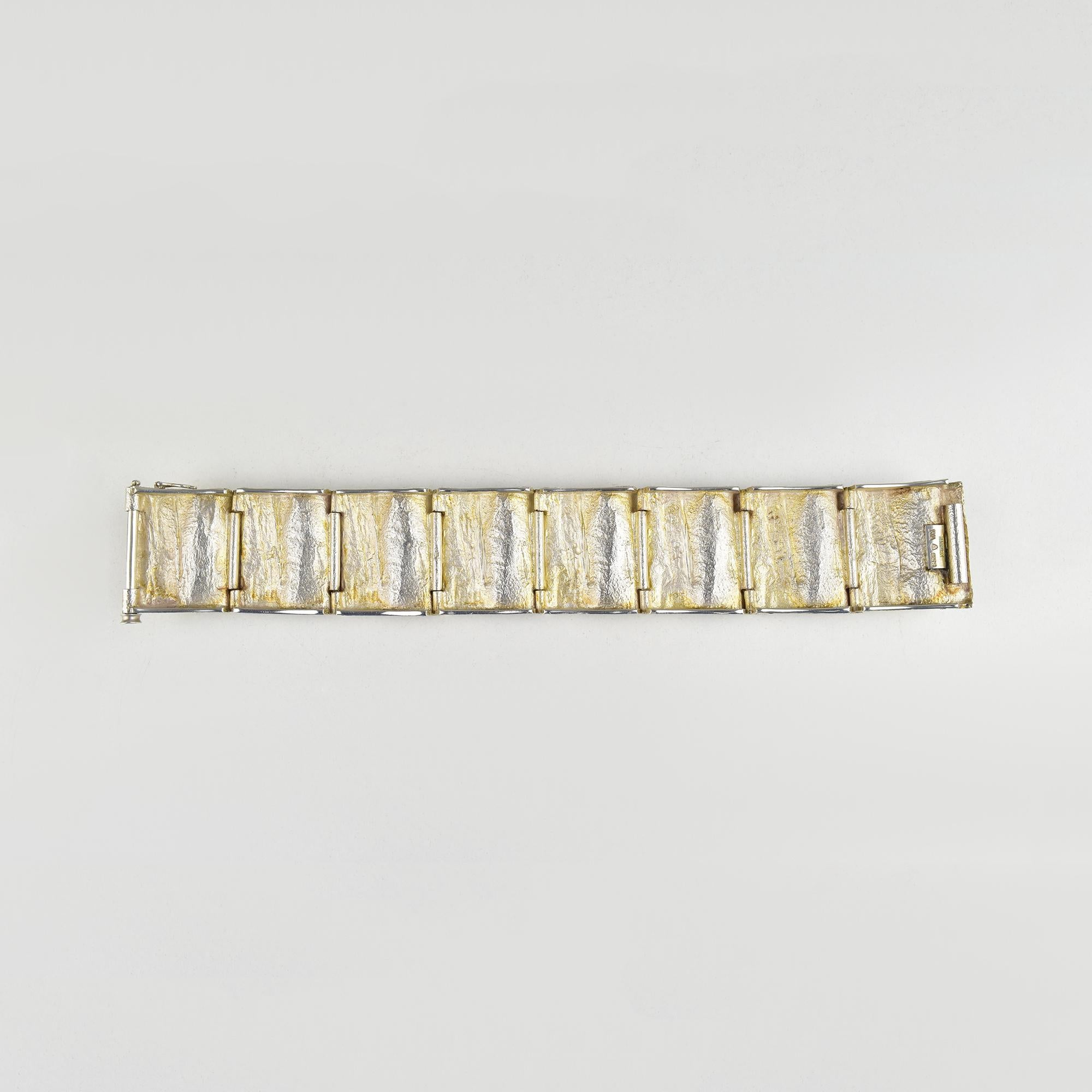 Knud V. Andersen for Anton Michelsen Sterling “Tree Bark” Bracelet, 1960s For Sale 1