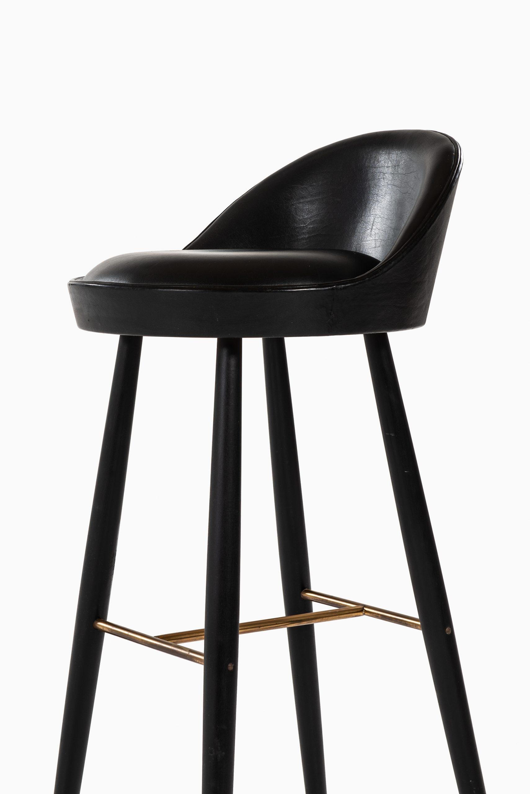 Very rare bar stools model KV 58 designed by Knud Vodder. Produced by cabinetmaker Niels Vodder in Denmark.