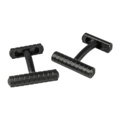 Deakn & Francis Knurl Cufflinks, Matt Black