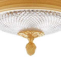 Knurled Ceiling Light in Gold Plate