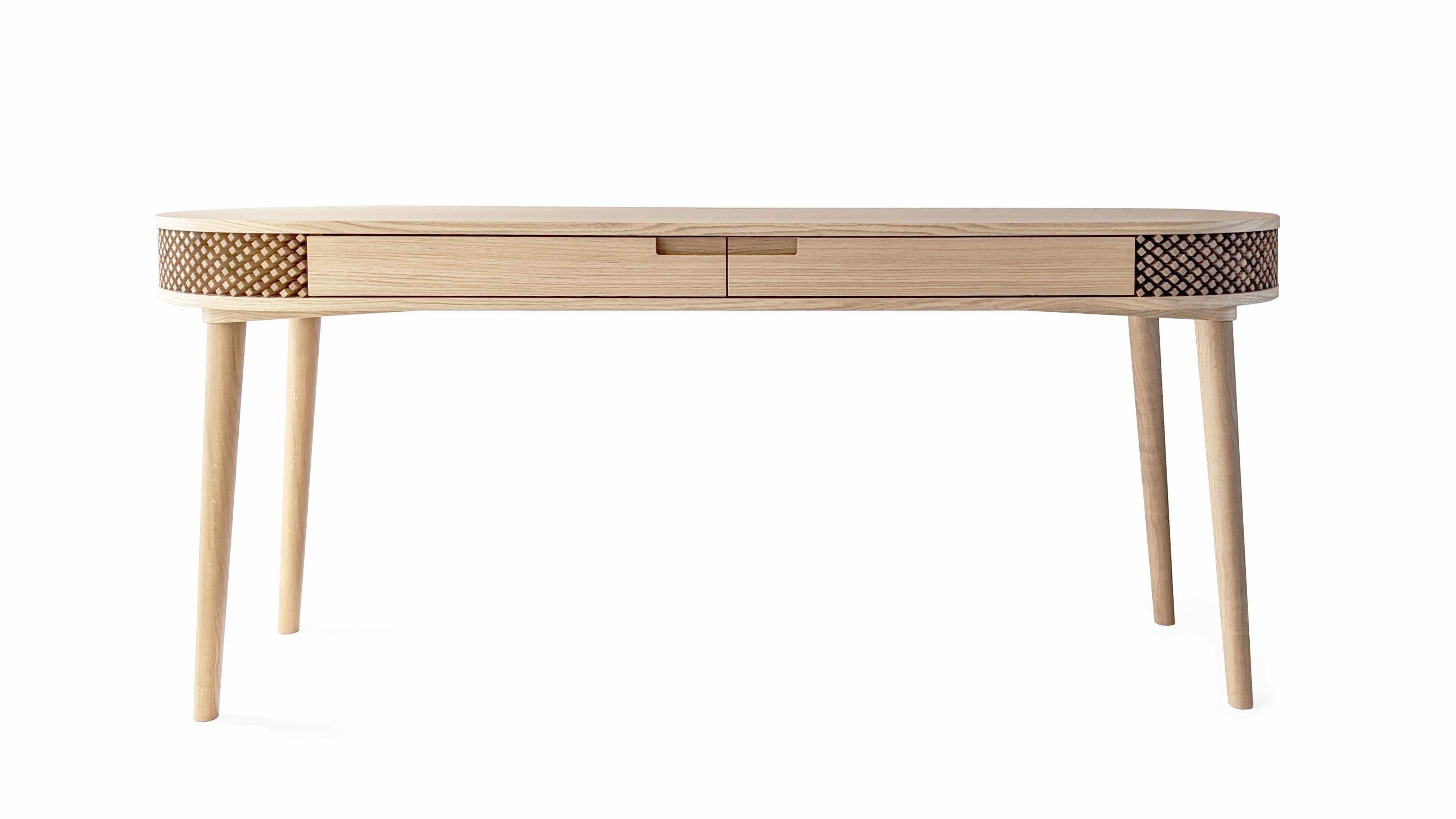 Oak Knurly Desk Designed by Lotti Gostic Studio For Sale
