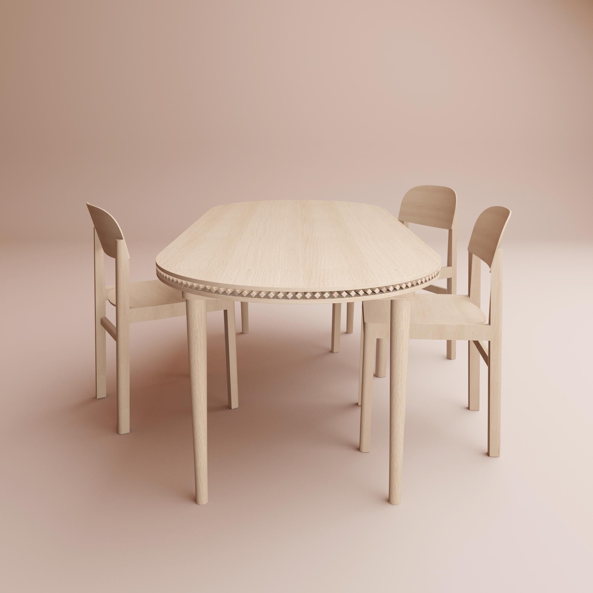 Mid-Century Modern Knurly Dine Table Designed by Lotti Gostic Studio For Sale