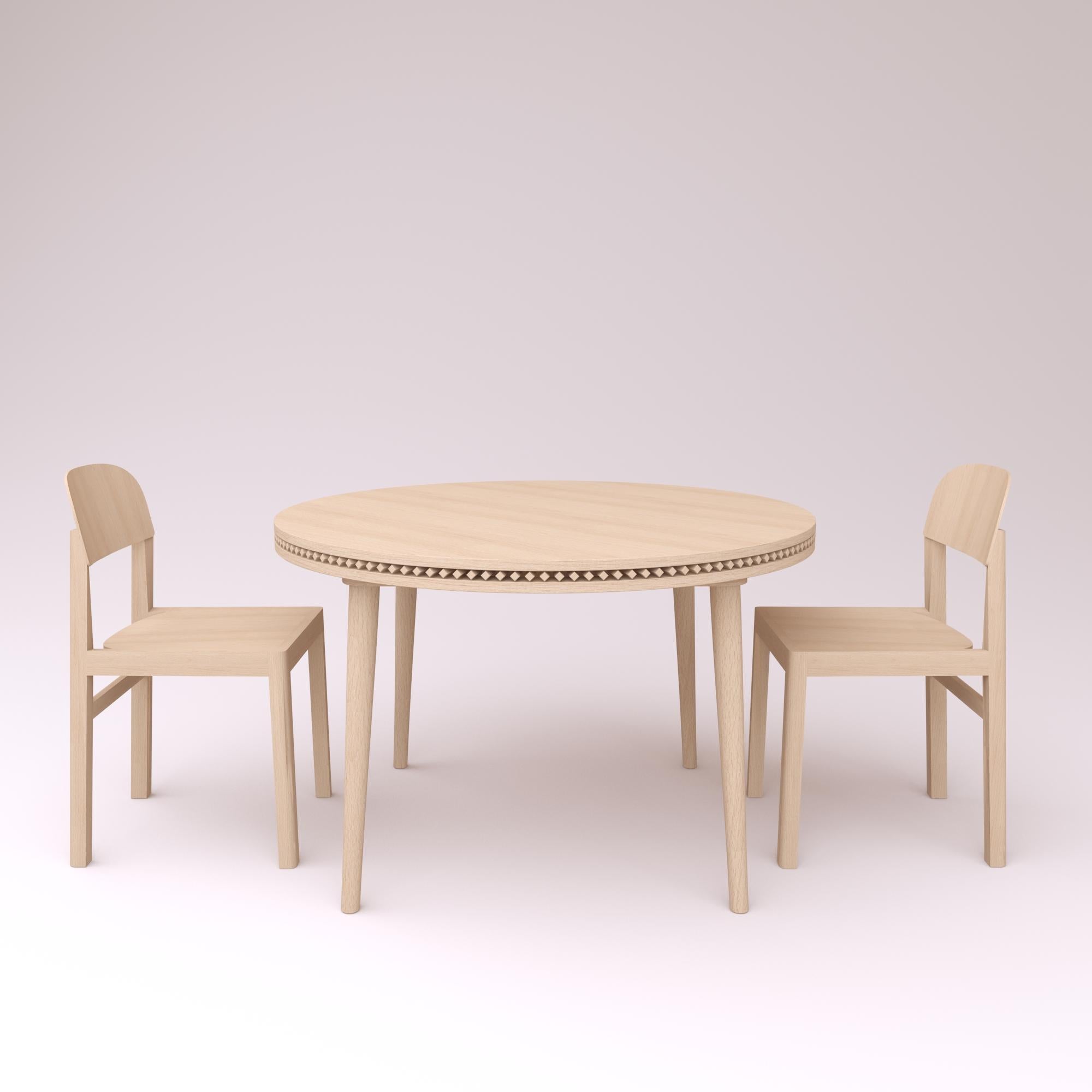 Slovenian Knurly Dine Table round Designed by Lotti Gostic Studio For Sale