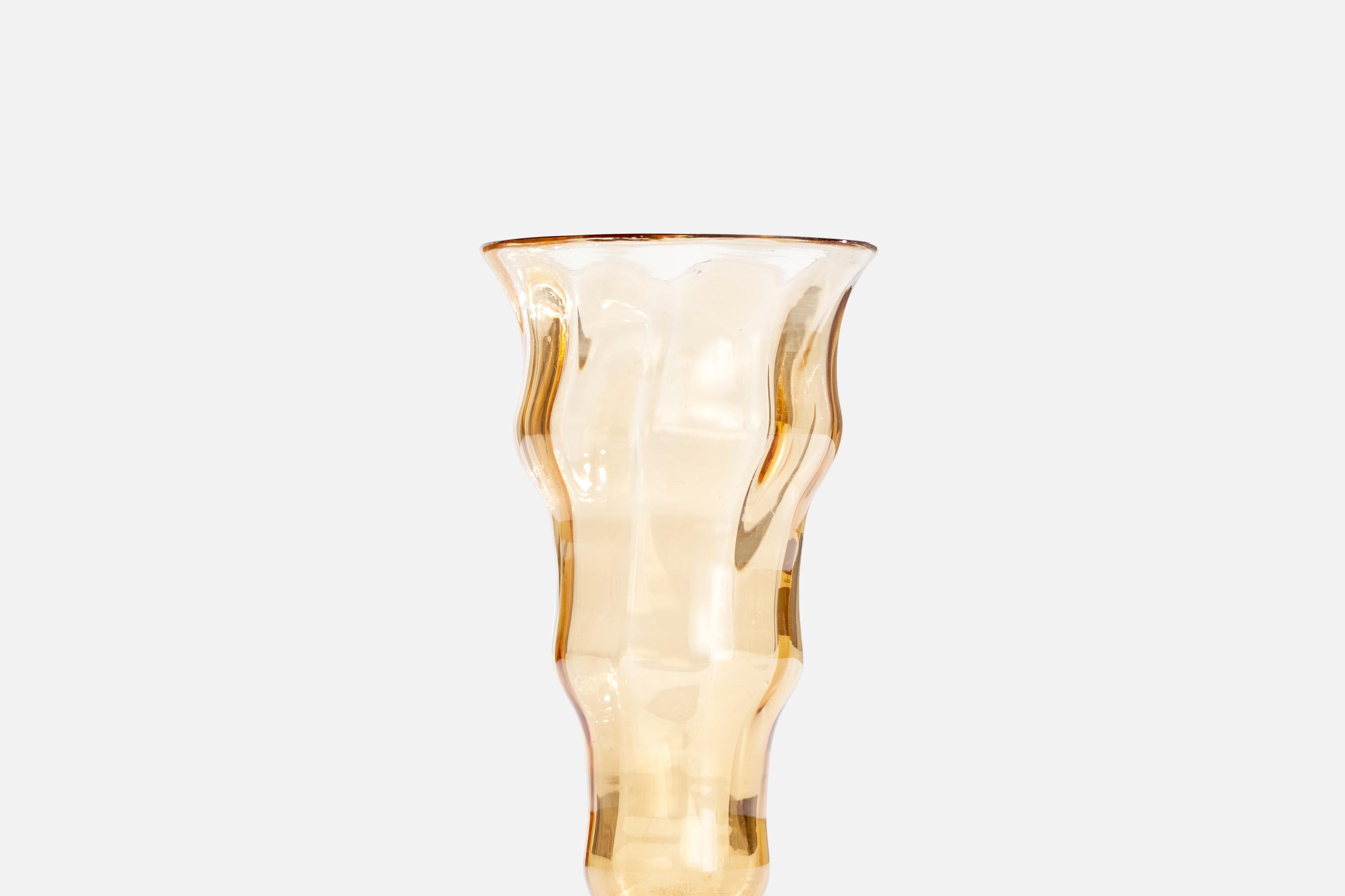 Swedish Knut Bergqvist Attribution, Vase, Glass, Sweden, 1930s For Sale