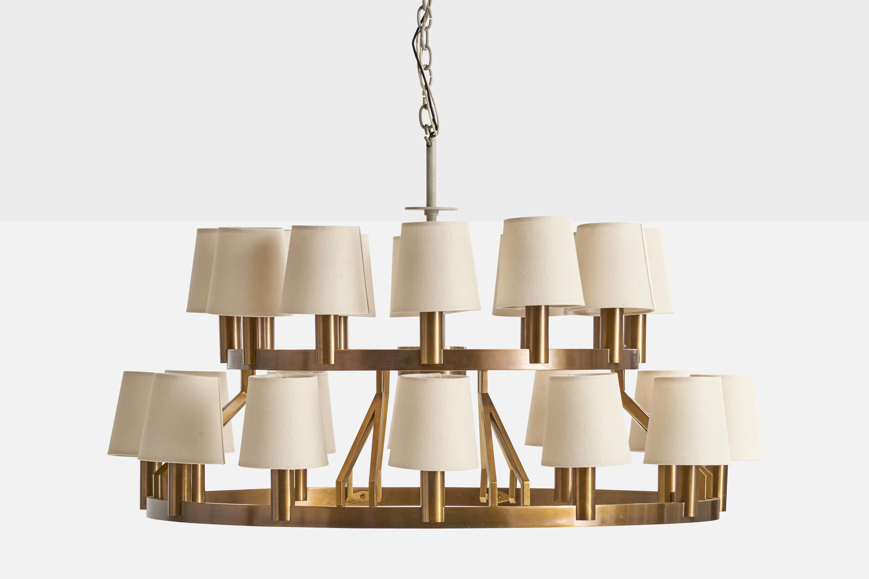Scandinavo moderno Knut Hallgren, Lampadario, Ottone, Fabrice, Svezia, anni '60 in vendita