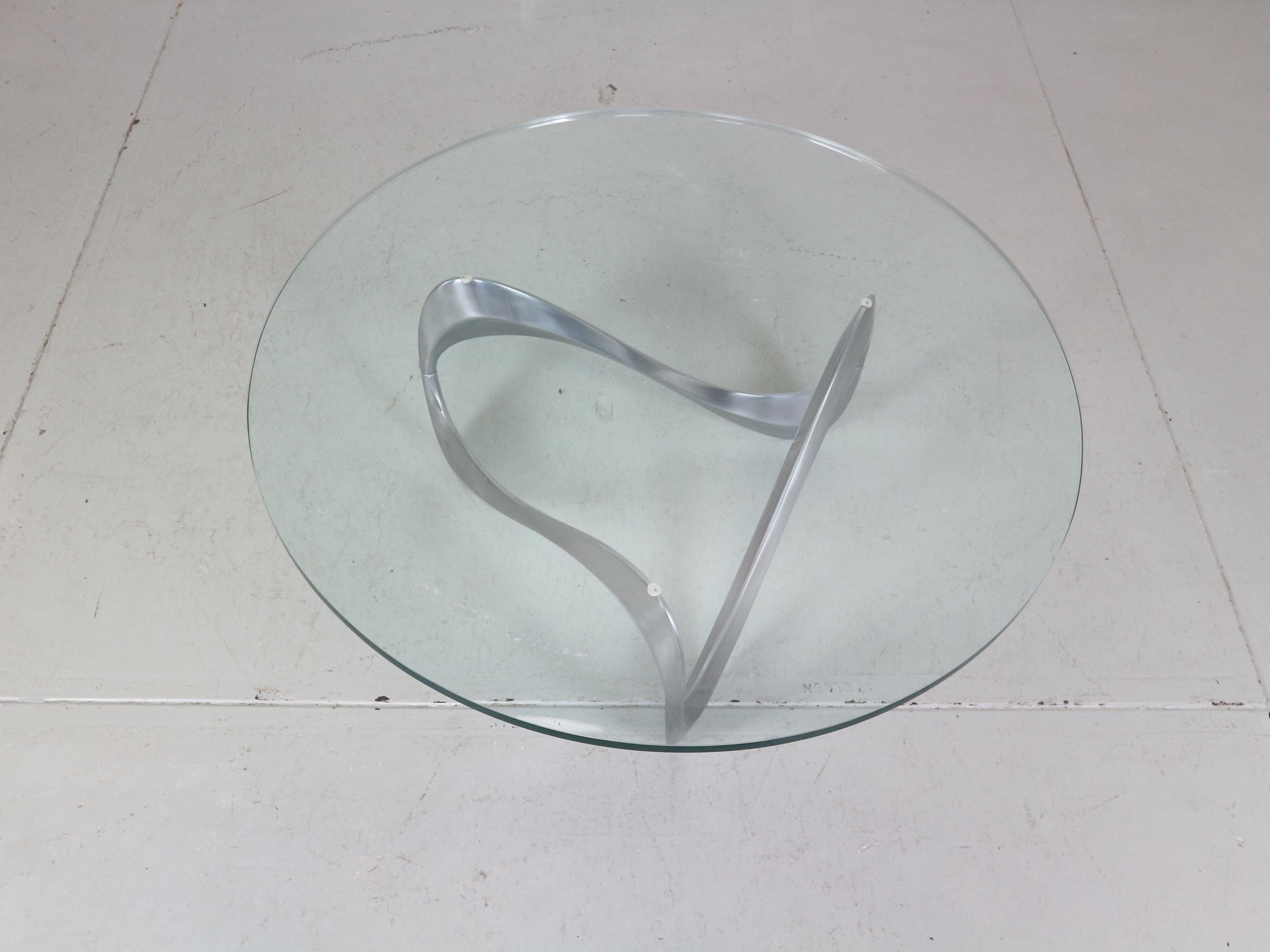 Knut Hesterberg Aluminum& Glass Snake Coffee Table for Ronald Schmitt, 1960 6