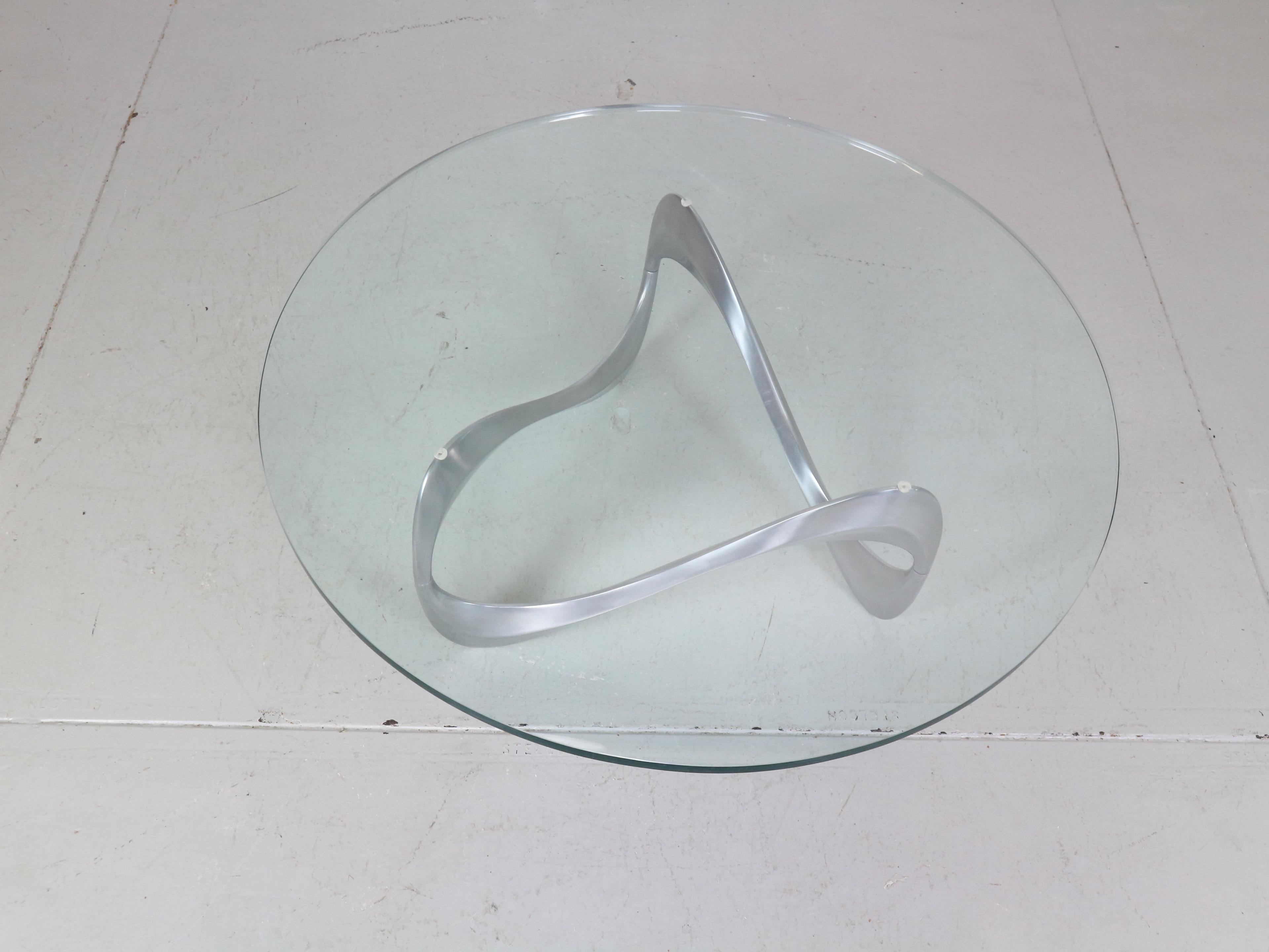 Knut Hesterberg Aluminum& Glass Snake Coffee Table for Ronald Schmitt, 1960 1